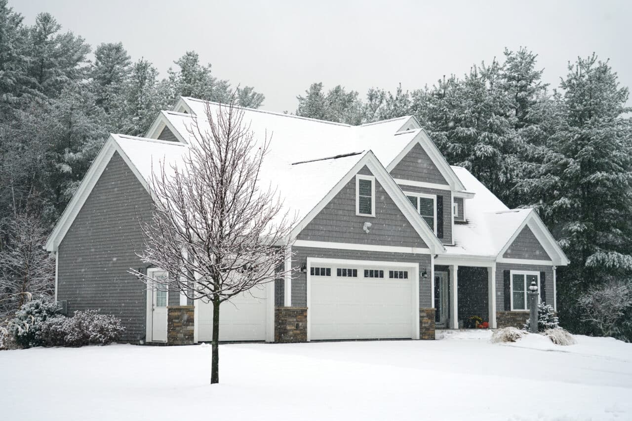 A snowy house