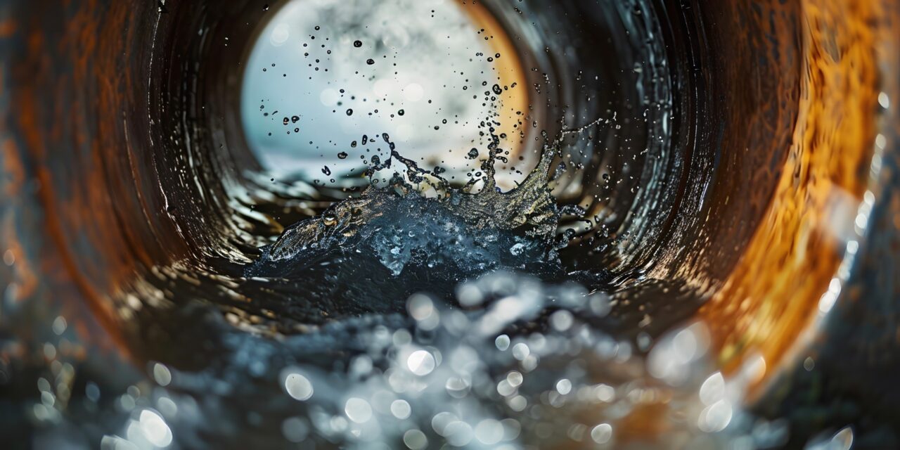 commercial hard water treatment going through an old culvert